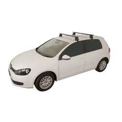 Rhino Rack Vortex 2500 Black 2 Bar Roof Rack For Volkswagen Golf Vi (Incl Gti And R) 5Dr Hatch 03/09 To 03/13