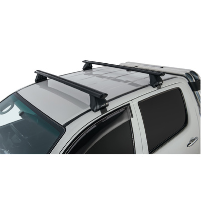 Rhino Rack Vortex 2500 Black 2 Bar Roof Rack For Toyota Hilux Gen 7 4Dr Ute Dual Cab 04/05 To 09/15