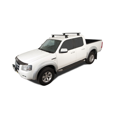 Rhino Rack Vortex 2500 Black 2 Bar Roof Rack For Ford Courier Pg-Ph 2Dr Ute Supercab 11/02 To 12/06