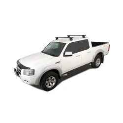 Rhino Rack Vortex 2500 Black 2 Bar Roof Rack For Mazda Bravo 4Dr Ute Dual Cab 02/99 To 11/06