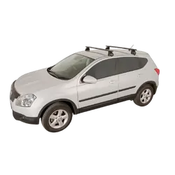 Rhino Rack Vortex 2500 Black 2 Bar Roof Rack For Nissan Dualis 4Dr Wagon 12/07 To 07/14