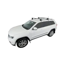 Rhino Rack Vortex 2500 Black 2 Bar Roof Rack For Jeep Grand Cherokee Wk2 4Dr 4Wd With Metal Roof Rails 02/11 On