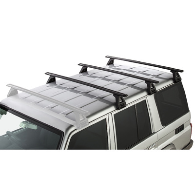 Rhino Rack Vortex Rl150 Black 3 Bar Roof Rack For Toyota Landcruiser 76 Series 4Dr 4Wd 03/07 On
