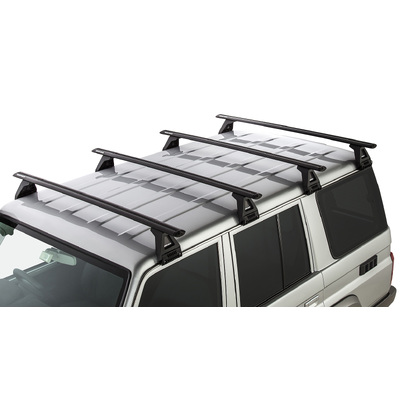 Rhino Rack Vortex Rl150 Black 4 Bar Roof Rack For Toyota Landcruiser 76 Series 4Dr 4Wd 03/07 On
