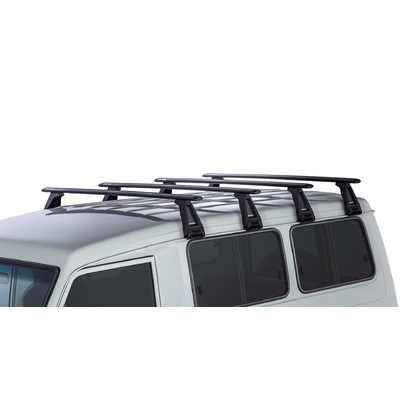 Rhino Rack Vortex Rl210 Black 4 Bar Roof Rack For Toyota Landcruiser 78 Series 2Dr 4Wd Troop Carrier 03/07 On