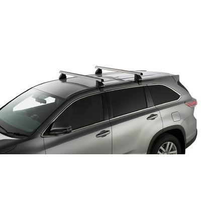 Rhino Rack Heavy Duty 2500 Silver 2 Bar Roof Rack For Toyota Kluger (Gx) Gen3, Xu50 5Dr Suv Bare Roof 03/14 To 21