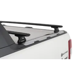 Rhino Rack Vortex Rlt600 Black 2 Bar Roof Rack For Ford Ranger Wildtrak Px/Px2/Px3 4Dr Ute (Roller Shutter Tracks) 06/12 On