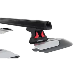 Rhino Rack Heavy Duty Rlt600 Black 2 Bar Roof Rack For Ford Ranger Wildtrak Px/Px2/Px3 4Dr Ute (Roller Shutter Tracks) 06/12 On