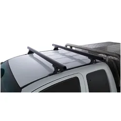 Rhino Rack Heavy Duty Rlt600 Trackmount Black 2 Bar Roof Rack For Toyota Hilux Gen 7 2Dr Ute Extra Cab 04/05 To 09/15