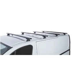 Rhino Rack Vortex Rlt600 Black 4 Bar Roof Rack For Renault Trafic X82 2Dr Van Swb (Low Roof) 05/15 On