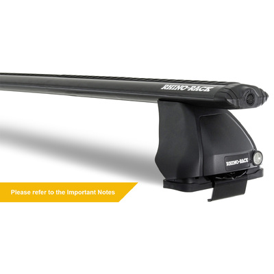 Rhino Rack Vortex 2500 Black 1 Bar Roof Rack (Front) For Toyota Hilux Gen 8 4Dr Ute Double Cab 10/15 On