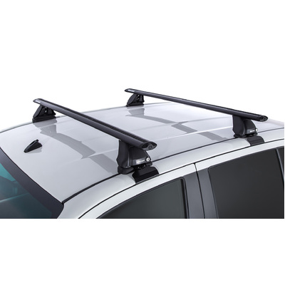 Rhino Rack Vortex 2500 Black 2 Bar Roof Rack For Toyota Hilux Gen 8 4Dr Ute Double Cab 10/15 On