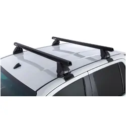 Rhino Rack Heavy Duty 2500 Black 2 Bar Roof Rack For Toyota Hilux Gen 8 4Dr Ute Double Cab 10/15 On