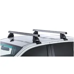 Rhino Rack Heavy Duty 2500 Silver 2 Bar Roof Rack For Toyota Hilux Gen 7 4Dr Ute Dual Cab 04/05 To 09/15