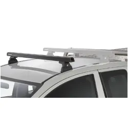 Rhino Rack Heavy Duty Rlt600 Ditch Mount Black 1 Bar Roof Rack (Front) For Mitsubishi Triton Gen5 Mq/Mr 2Dr Ute Extra Cab 04/15 On