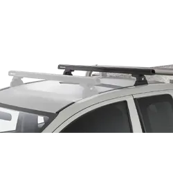 Rhino Rack Heavy Duty Rlt600 Ditch Mount Black 1 Bar Roof Rack (Rear) For Mitsubishi Triton Gen5 Mq/Mr 2Dr Ute Extra Cab 04/15 On