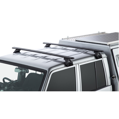 Rhino Rack Vortex Rl110 Black 2 Bar Roof Rack For Toyota Landcruiser 79 Series 4Dr 4Wd Double Cab 03/07 On
