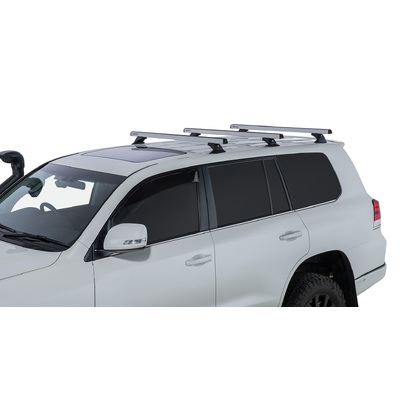 Rhino Rack Heavy Duty Rch Silver 3 Bar Roof Rack For Toyota Landcruiser 200 Series 5Dr 4Wd 07 To 21