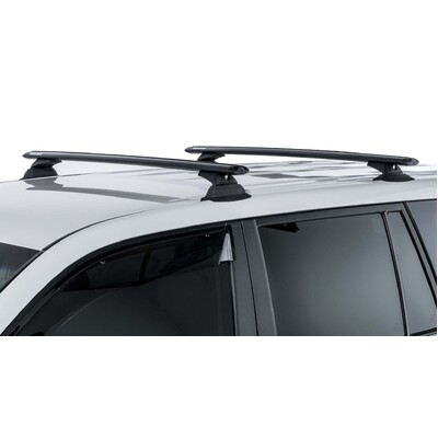 Rhino Rack Vortex Rcl Ditch Mount Black 2 Bar Roof Rack For Toyota Corolla 5Dr Hatch 12/01 To 04/07