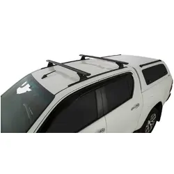 Rhino Rack Vortex Rch Trackmount Black 2 Bar Roof Rack For Toyota Hilux Gen 8 4Dr Ute Double Cab 10/15 On