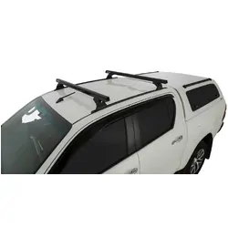 Rhino Rack Heavy Duty Rch Trackmount Black 2 Bar Roof Rack For Toyota Hilux Gen 8 4Dr Ute Double Cab 10/15 On