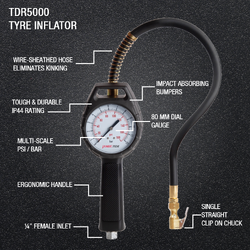Jamec Pem Tyre Inflator - Tdr 5000 Dial Gauge