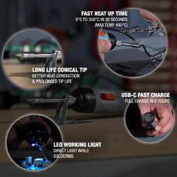 Tradeflame Soldering Iron - 4.2V 12W Rechargeable Lithium Ion
