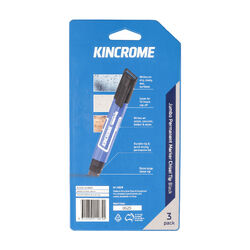Kincrome Jumbo Permanent Marker Chisel Tip Black 3 Pack