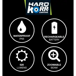 Hard Korr LED Rechargeable Torch 10W Cree