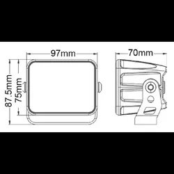 40w LED Work Light with 12W Flashing Amber Warning Lights