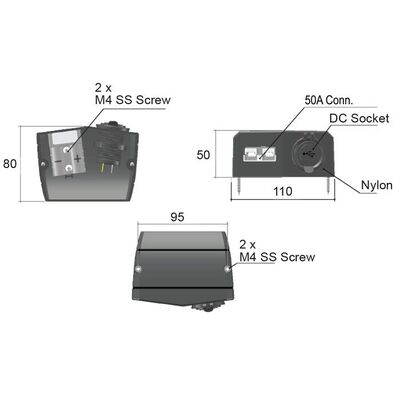 50A Conn/Dc Surface Mnt 20A Dc Socket