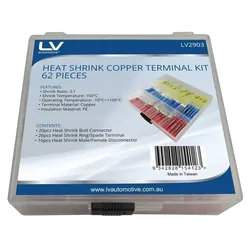 Heatshrink Terminal Kit 62 Pcs Shrink Ratio 3:1
