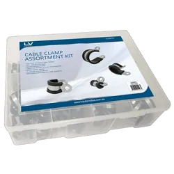 160Pcs Cable Clamp Assortment Width 15Mm Hole Size 6.4Mm Epdm Rubber Mild Steel