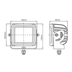 60W H/Duty Led Work Lamp 4 X 15W Leds Flood Beam 9-36V Input Voltage