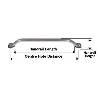 Oceansouth Handrail Stainless Steel 12" (305mm) 22mm Diameter