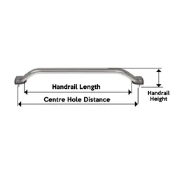 Oceansouth Handrail Stainless Steel 9" (229mm) 22mm Diameter