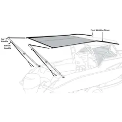 Oceansouth Stern Shade Kit 2.9m x 2.0m (9.5Ft x 6.5Ft) Blue