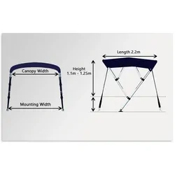 Oceansouth 4 Bow Bimini 1.5 - 1.7m - Blue