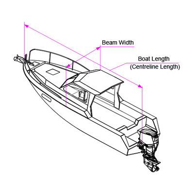 Oceansouth Pilot/Cruiser Boat Cover Black 7.0m - 7.5m