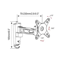 Majestic ARM101 Removable Single Swing ARM LED TV Wall Mount Bracket