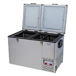 National Luna 72lt Fridge 2 Door Dual Thermostat Stainless Steel