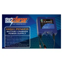 Oz Charge 12V/10Amp (8 Amp Continuous) RV & Marine Battery Charger