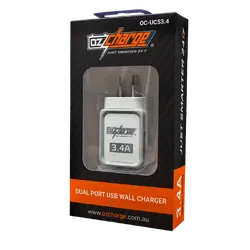 Ozcharge Dual Usb 3.4A Wall Charger