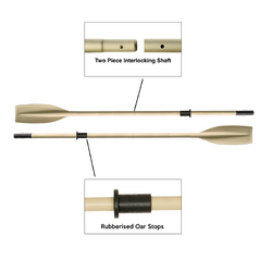 Oars Aluminium 2 Pce With Oar Stopper 1.85M (6') Pair