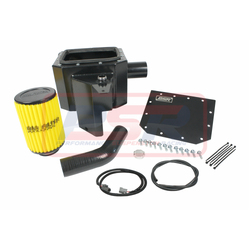 Performance Suspension Racing Nissan Navara NP300 4" Stainless Snorkel and Airbox (Satin Finish) with Black Cap