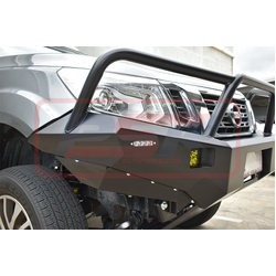PSR Ambush Bar Nissan Navara NP300 Ambush Satin Black Triple Hoop Bar, Pre-Runner infill (no lift), Slimline Black Fairlead