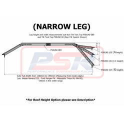Performance Suspension Racing Roof Top Tent NON Tilt Mounting Rail System (Baja Rack Style) with 3/4 Height Narrow Leg Set of 4