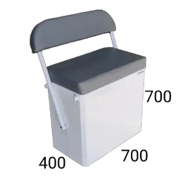 Prowave Centre Console Boat Seat Box 700L X 400W X 700H Swinging Backrest - Black - Grey Cushion