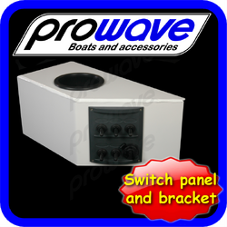 Prowave Switch Panel - 5 Way With 12 Volt Socket And Alloy Bkt - Cup Painted