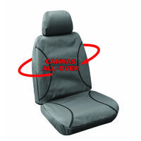 Tuff Terrain Canvas Grey Seat Covers to Suit Toyota Landcruiser Ute (VDJ79R) Single Cab Bucket Seats 07-08/16 FRONT
